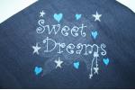 besticktes Nuscheli: Sweet Dreams dunkelblau