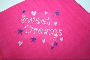 besticktes Nuscheli: Sweet Dreams pink