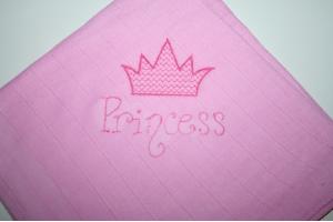besticktes Nuscheli: Princess rosa