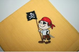 besticktes Nuscheli: Pirat gelb