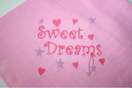 besticktes Nuscheli: Sweet Dreams rosa_1