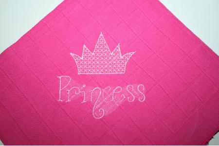 besticktes Nuscheli: Princess pink_1