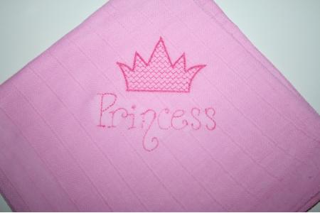 besticktes Nuscheli: Princess rosa_1